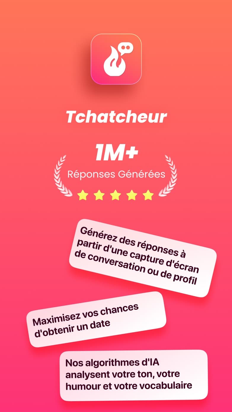 Rizz AI app screenshot showing conversation analysis and smart reply generation on iOS